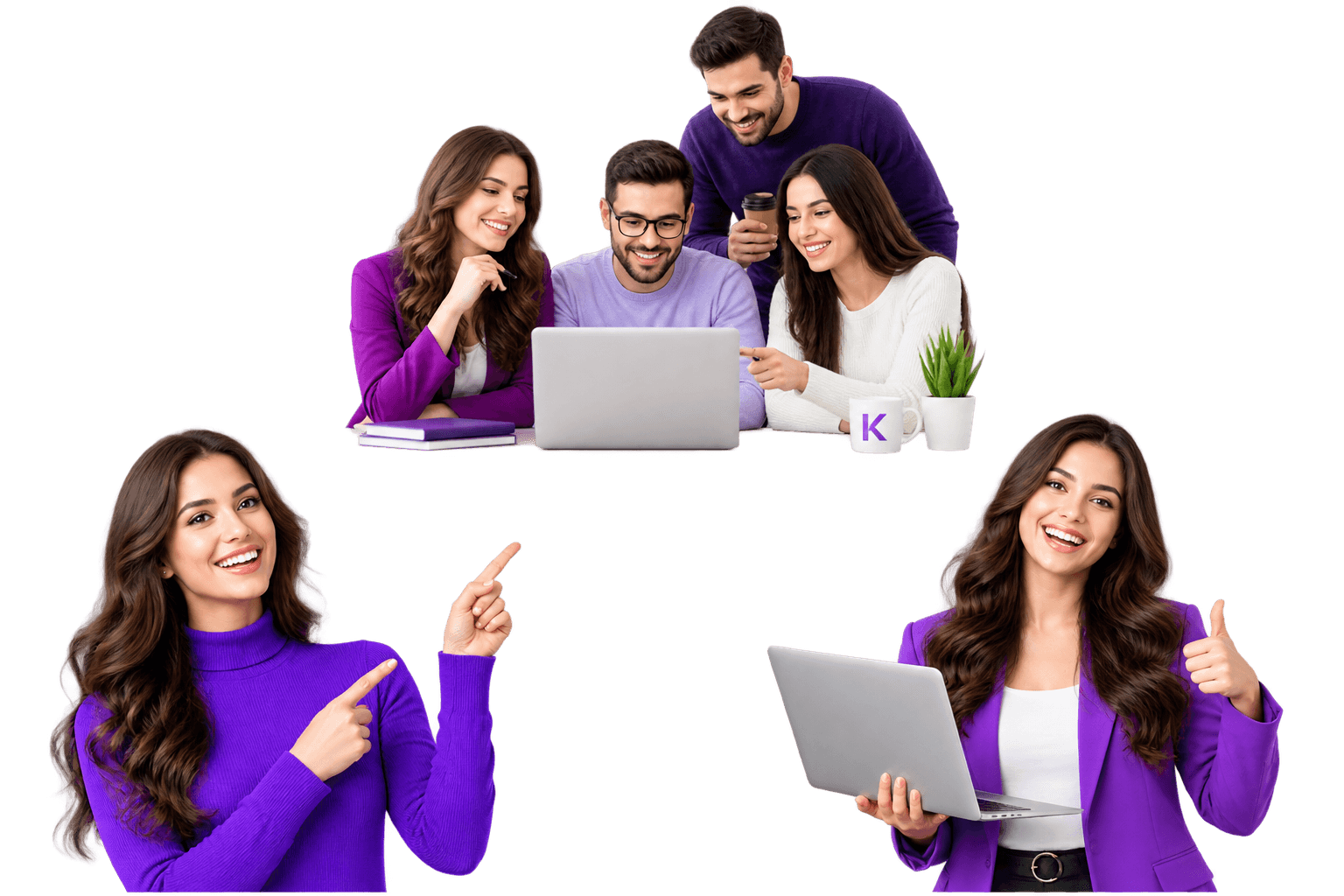 The Kryptonix team planning a client growth strategy together around a laptop